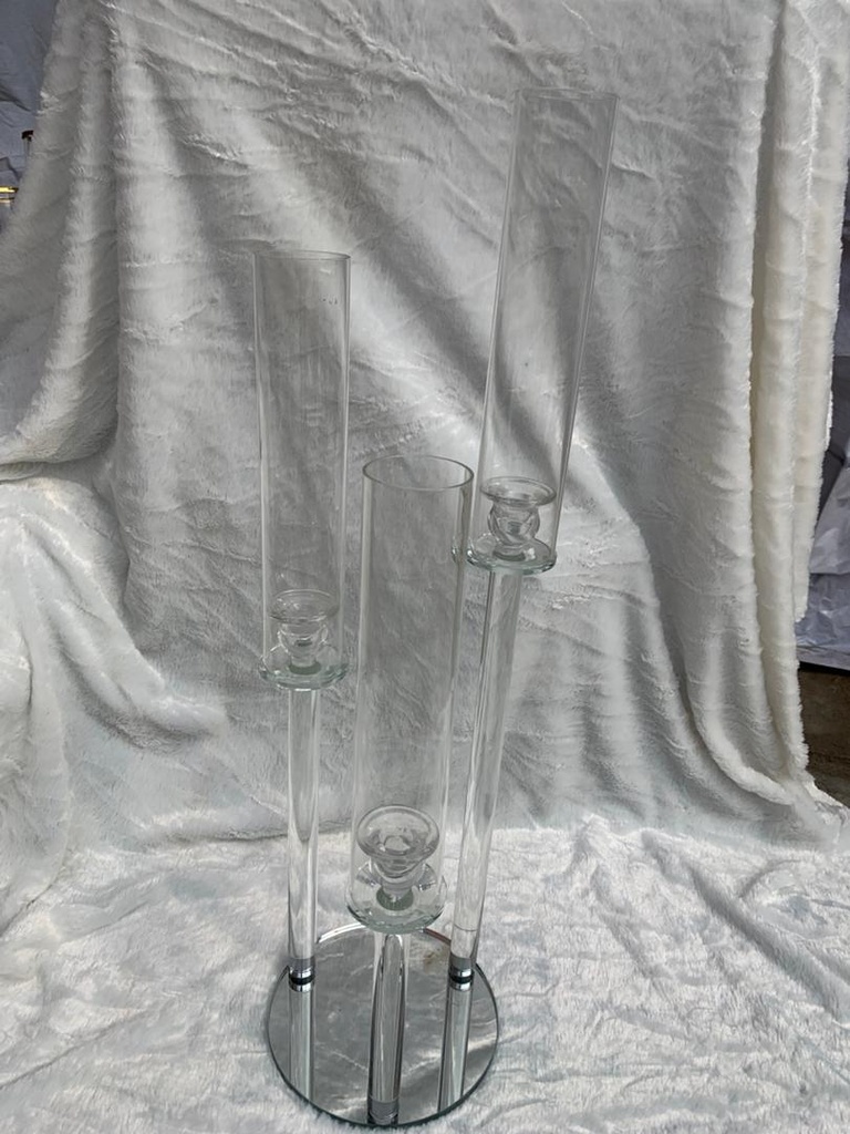 TRANSPARENT GLASS CANDELABRA