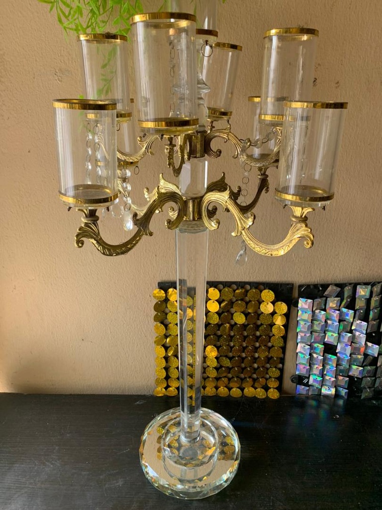 GOLD GLASS CANDELABRA