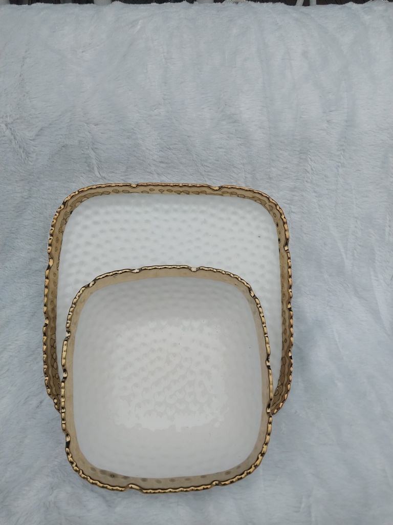 GOLD PLATED WHITE SOUP PLATE