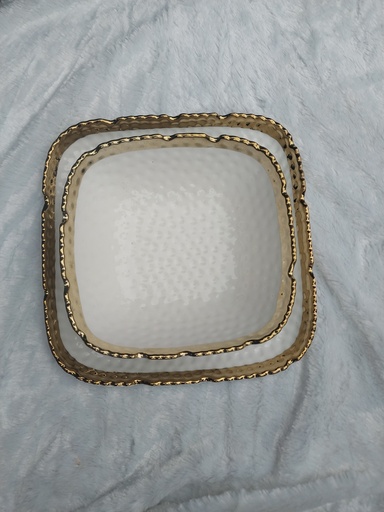 GOLD PLATED WHITE SQUARE PLATE